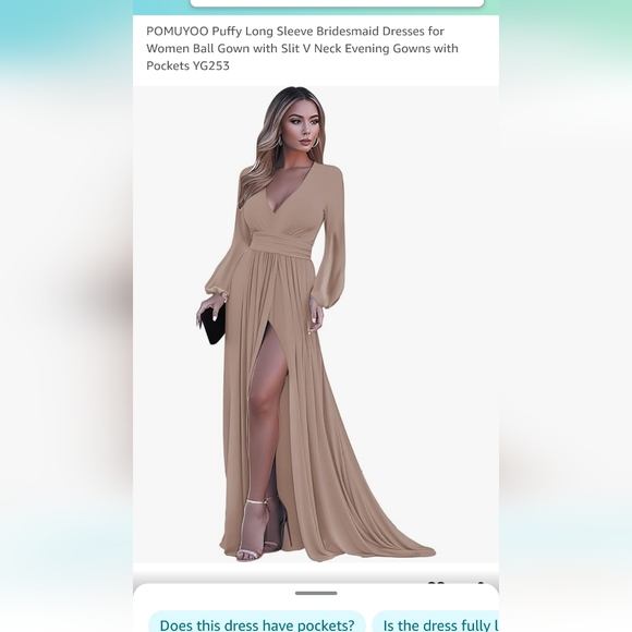 Taupe chiffon Bridesmaid Dress size 12 NWT - Picture 2 of 4